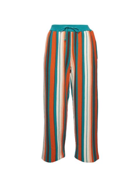 vertical-stripe cropped trousers