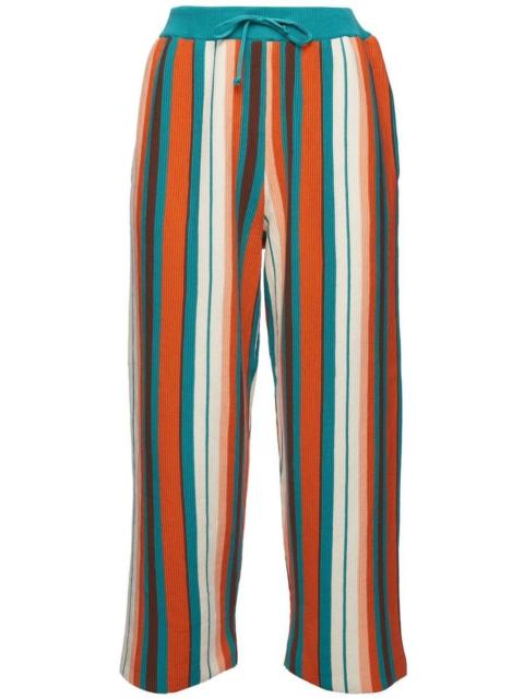 La DoubleJ vertical-stripe cropped trousers