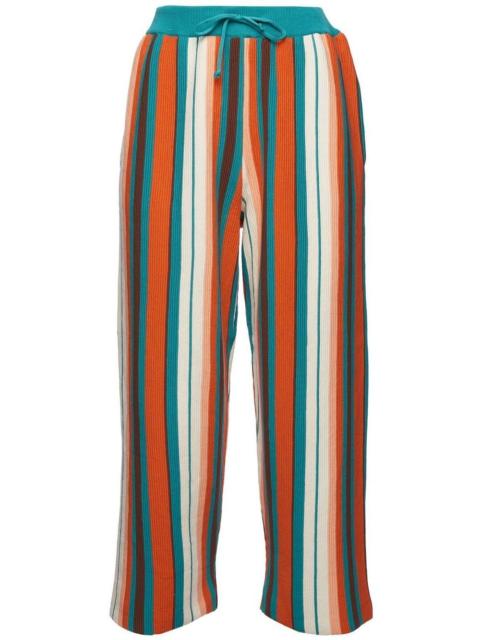 vertical-stripe cropped trousers