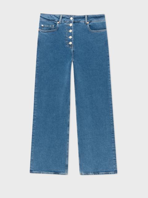 Paul Smith Mid-Wash Cropped Wide Leg Jeans