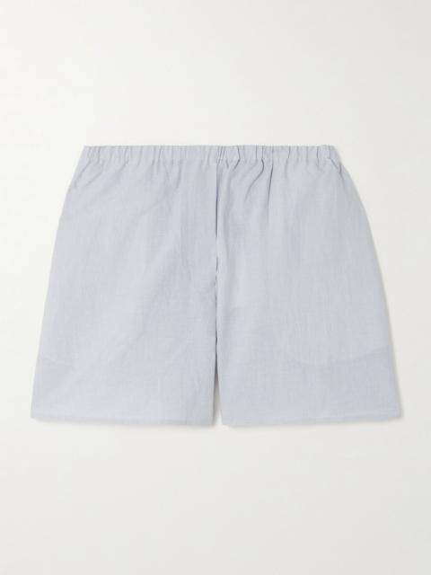 Proenza Schouler Jana striped cotton and linen-blend shorts Blue