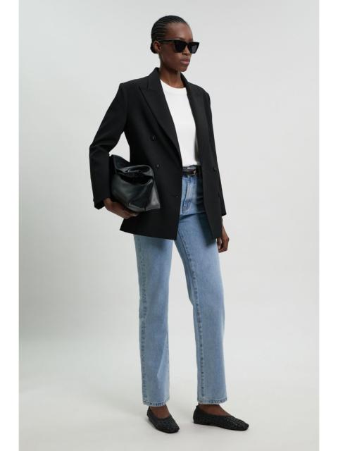 KAREN MILLEN Tailored Double Breasted Ruched Sleeve Blazer