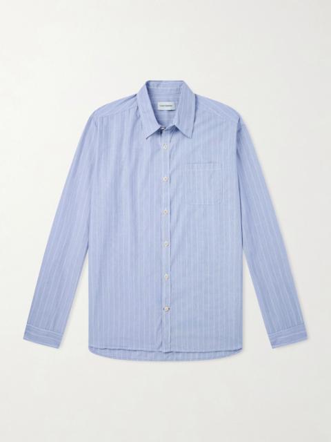 Oliver Spencer New York Special Striped Cotton-Poplin Shirt Blue
