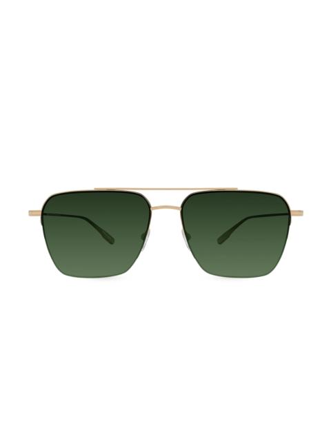 BARTON PERREIRA Men's Armstrong 55MM Aviator Sunglasses - Gold Green