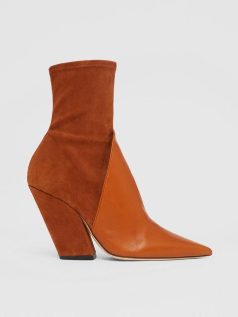 Panelled Suede and Lambskin Ankle Boots