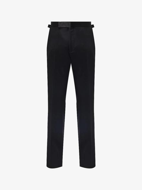 Shelton straight-leg high-rise wool-blend trousers