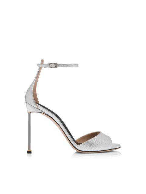 TOM FORD LAMINATED PRINTED TEJUS SPIRE ANKLE STRAP SANDAL