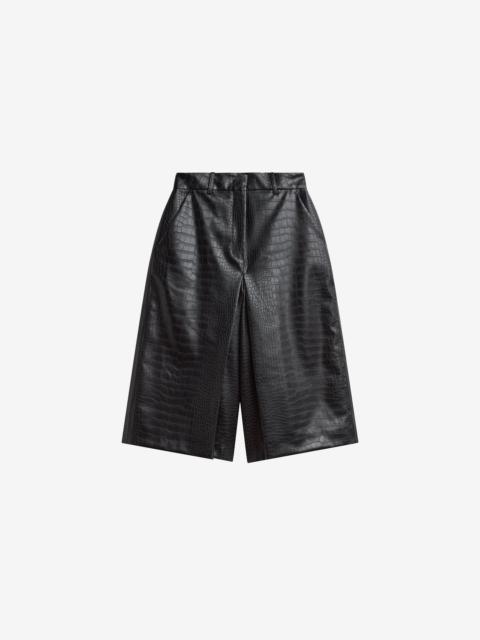 The Frankie Shop Vivonne Croc Faux Leather Culottes - Black