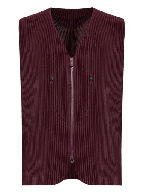ISSEY MIYAKE Quarry pleated zip-up gilet