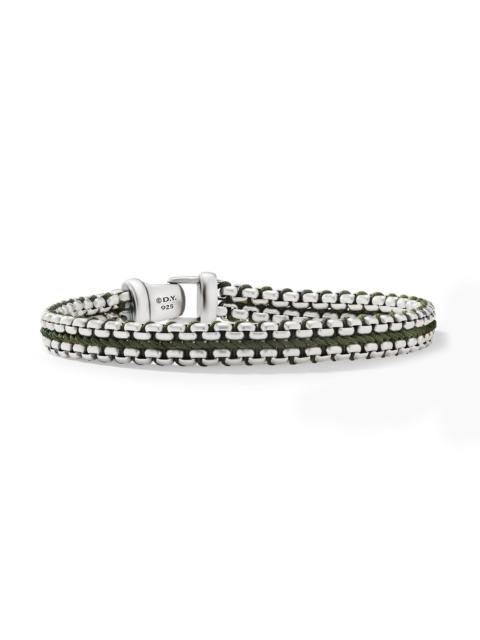 DAVID YURMAN Men's Woven Box Chain Bracelet in Sterling Silver - Green