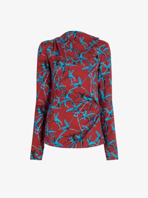 Proenza Schouler Anais Top in in Printed Stretch Cady