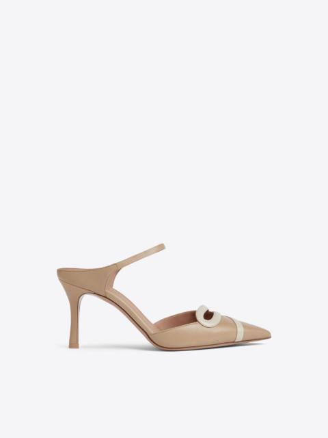 MALONE SOULIERS Bonnie 80 - Camel Leather Heeled Mules