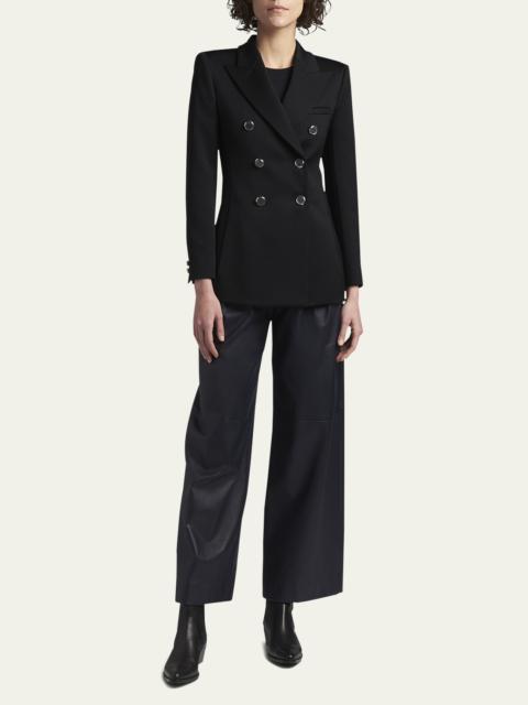 GIORGIO ARMANI Lana Double-Breasted Fluid Wool Jacket