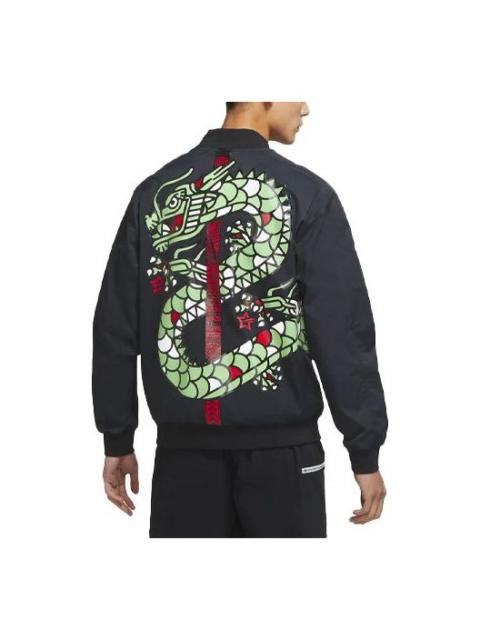 Nike Nike x LPL Crossover 2021 tournament Logo Pattern Splicing Zipper Jacket Black DO0766-010