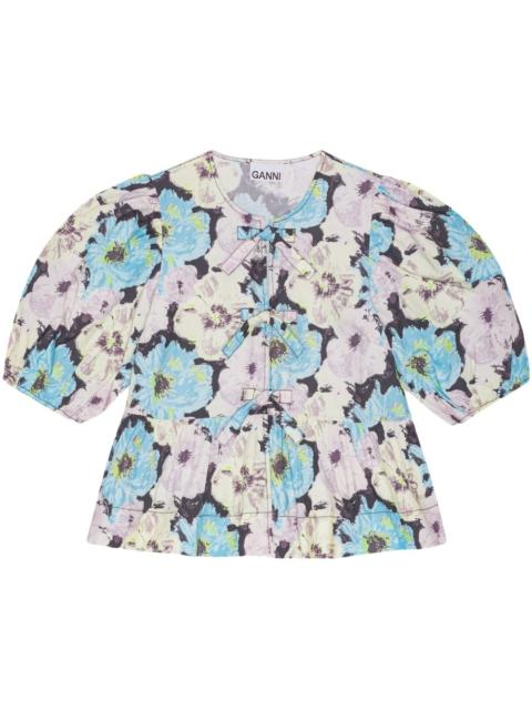 GANNI printed blouse