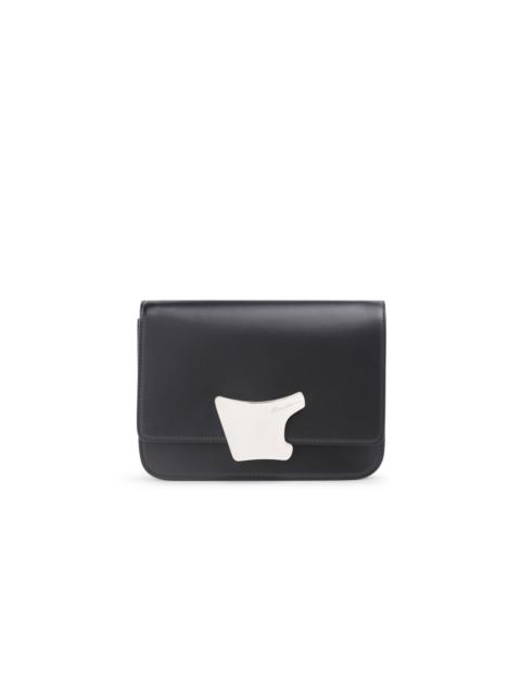 Santoni Black leather crossbody bag