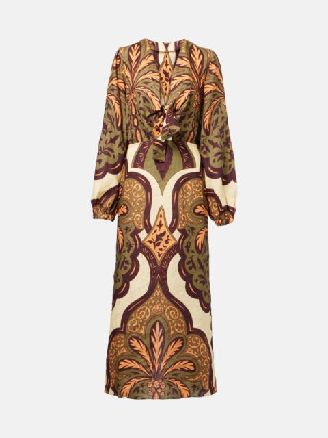 Johanna Ortiz Across Paradise printed linen midi dress