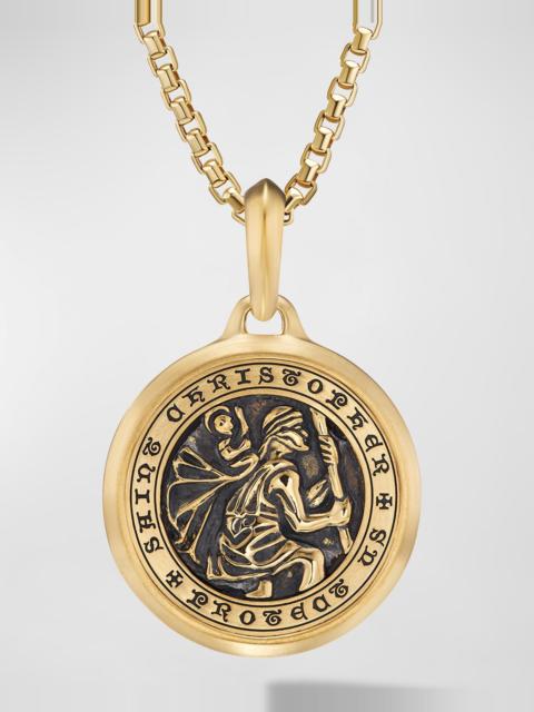 DAVID YURMAN Men's St. Christopher Pendant in 18K Gold, 34.5mm