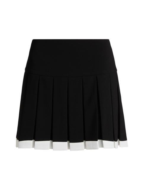 Alice + Olivia Women's Emilie Box Pleated Miniskirt - Black Off White