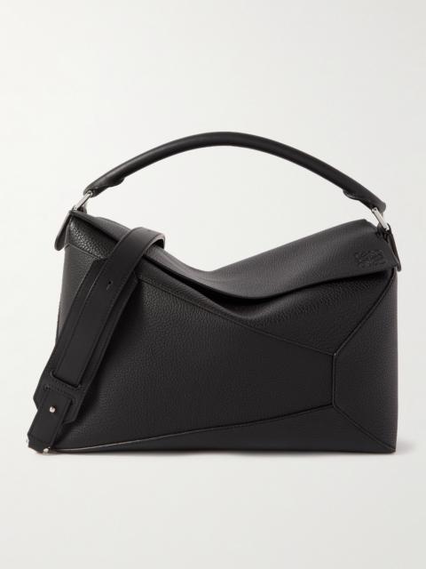 Loewe Puzzle Edge Large Logo-Debossed Full-Grain Leather Messenger Bag