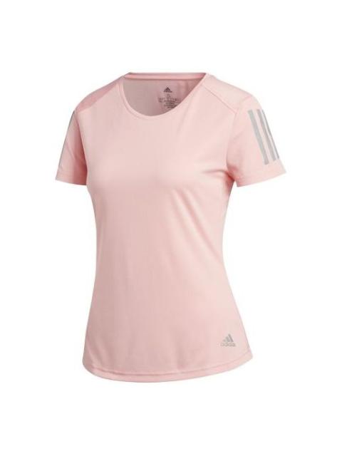 adidas (WMNS) adidas Own The Run Tee Reflective Printing Sports Short Sleeve Pink FL7815