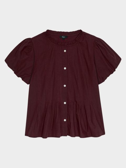 Rails Pepper Cotton Poplin Puff-Sleeve Shirt