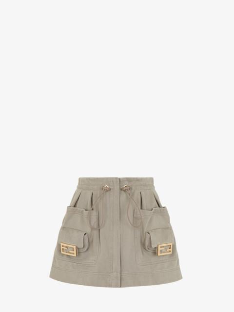 FENDI Dove gray drill skirt