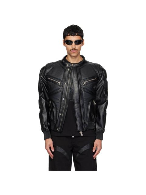 Thug Club Black Diamond Back Faux-Leather Jacket