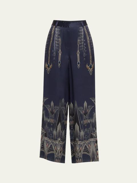 CAMILLA The Egypt Effect Silk Wide-Leg Pants