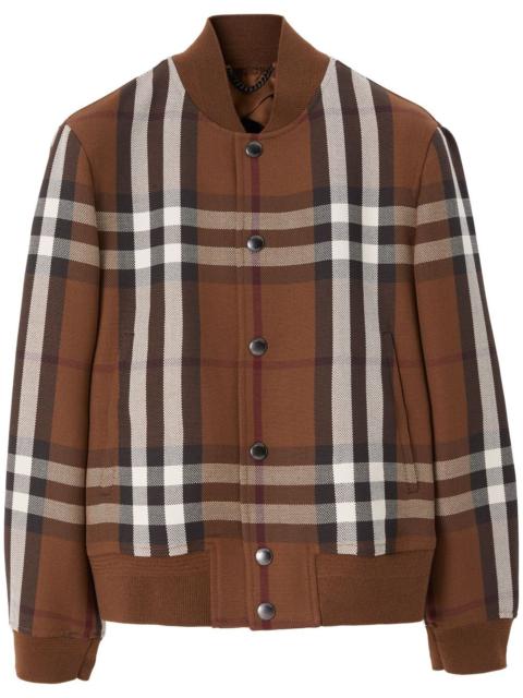 Burberry checked wool-blend bomber jacket