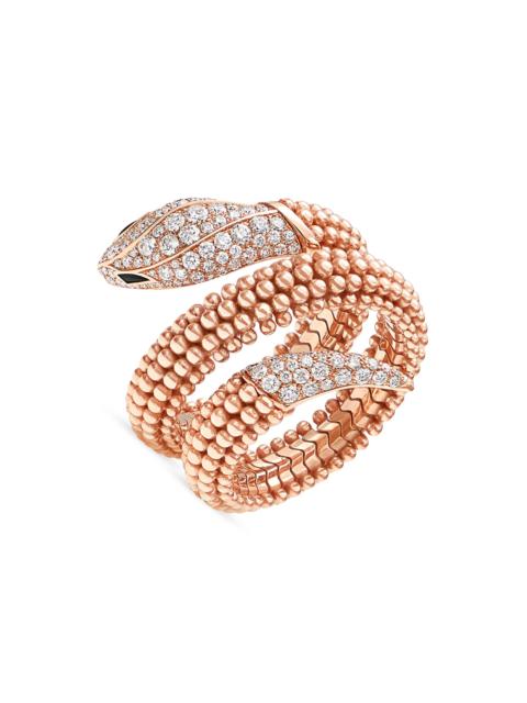 BVLGARI Women's Serpenti 18K Rose Gold, Diamond & Onyx Ring - Pink Gold