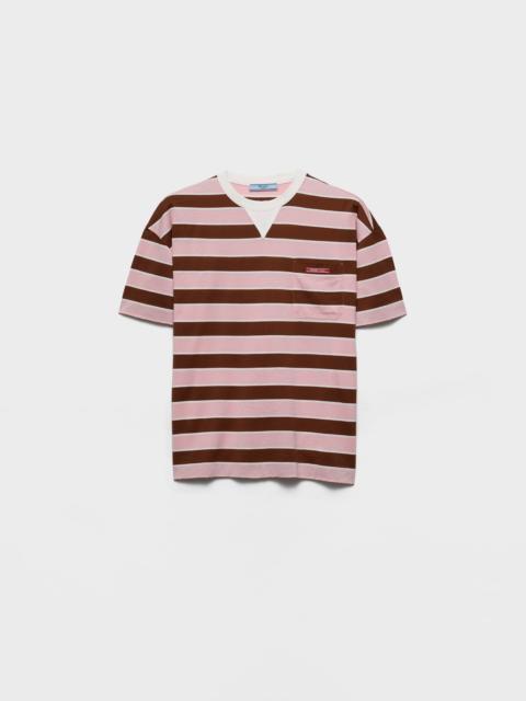 Bayadere striped lisle cotton T-shirt