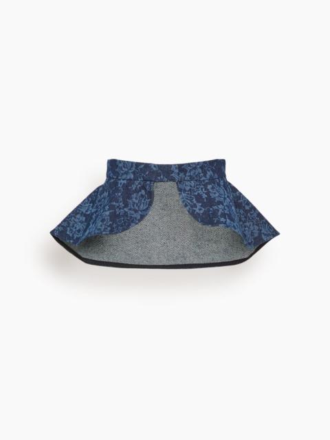 BITE Studios Lace Print Denim Belt in Washed Dark Blue
