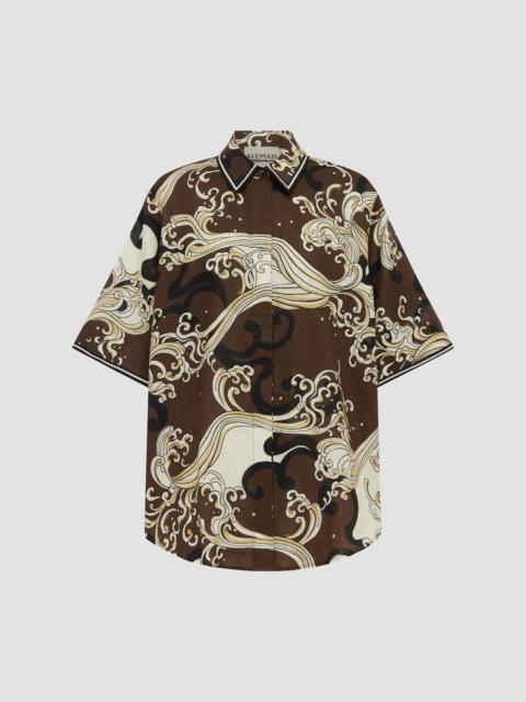 ALÉMAIS Women's Otis Linen Short-Sleeve Shirt - Chocolate