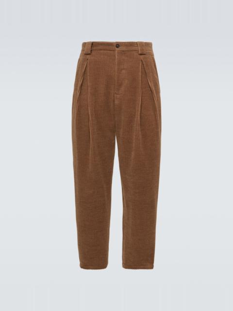 Wool-blend corduroy tapered pants