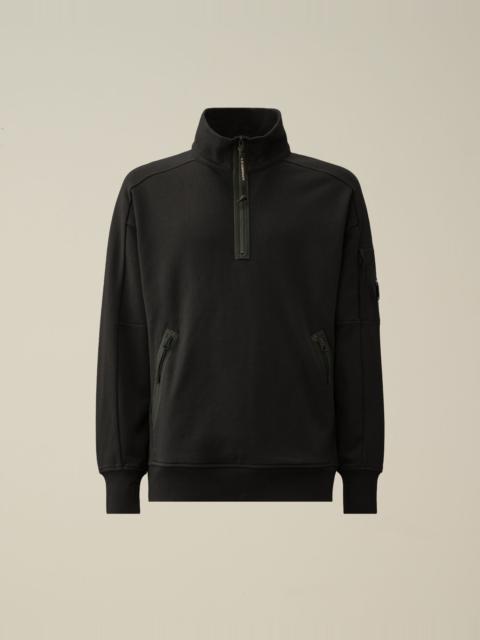 Diagonal Raised Fleece Zipped Sweatshirt