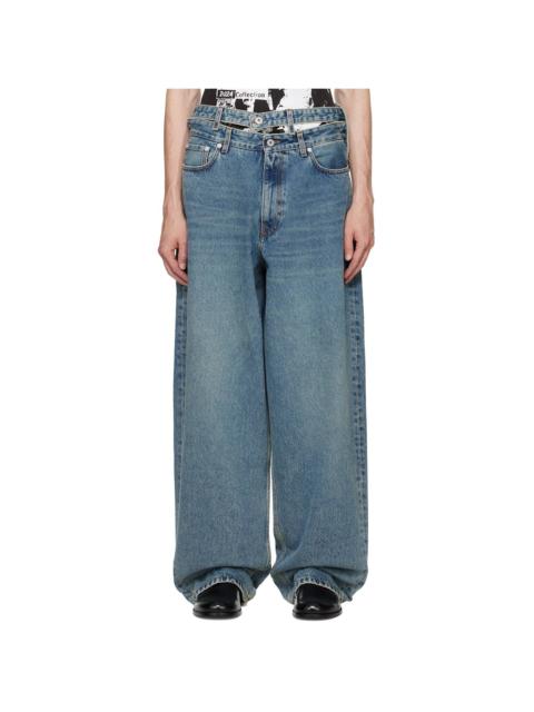 Y/Project Blue Multi Waistband Jeans
