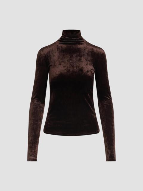 Joe's Jeans Women's The Tony Turtleneck Velvet Long-Sleeve Top - Cacao