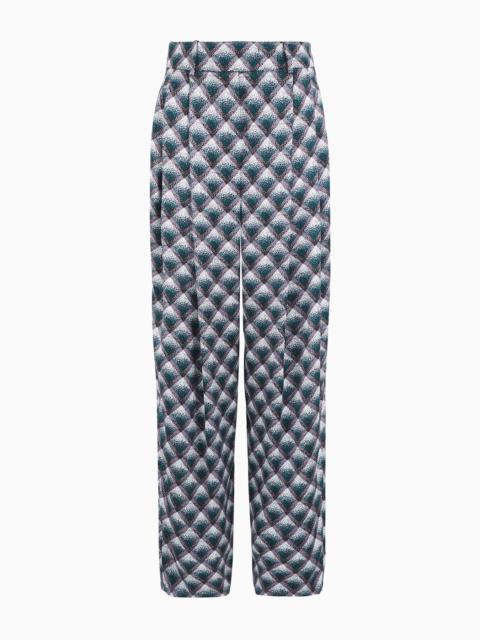 GIORGIO ARMANI Gradient printed silk faille trousers