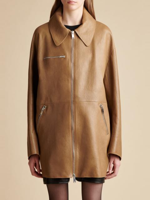 KHAITE The Gellar Jacket in Flax Leather