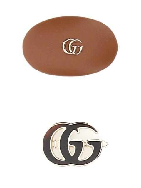 GUCCI Gucci Gucci Hair Clips — Brown