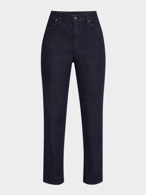 EILEEN FISHER Cropped Straight-Leg Stretch Denim Pants