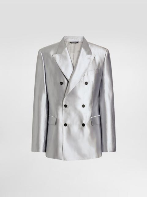 Dolce & Gabbana Sicilia light double-breasted silk shantung jacket