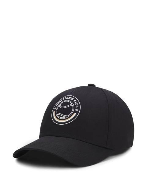 BOSS COTTON-TWILL CAP WITH TENNIS ARTWORK