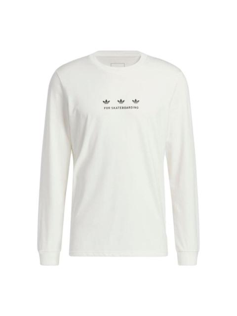 (WMNS) adidas Originals Three Trefoil Long Sleeve T-shirt 'White' HS3023