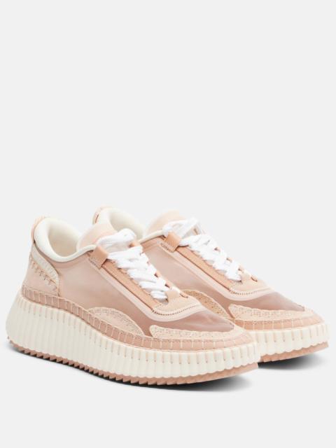 Nama leather-trimmed platform sneakers