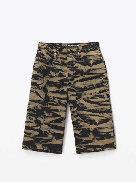 Alexander Wang SKATER SHORT IN ACID OVERDYE PRINT DENIM