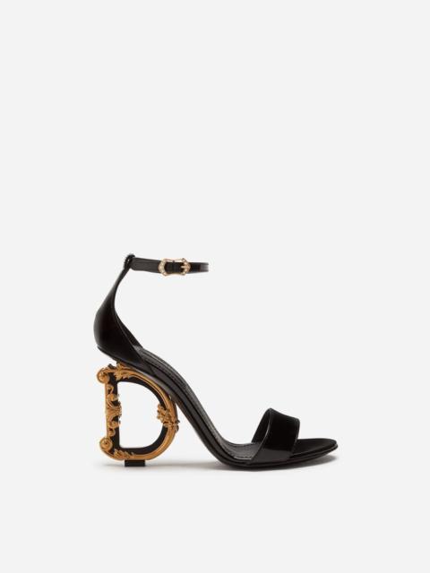 Dolce & Gabbana Polished calfskin sandals with DG baroque heel