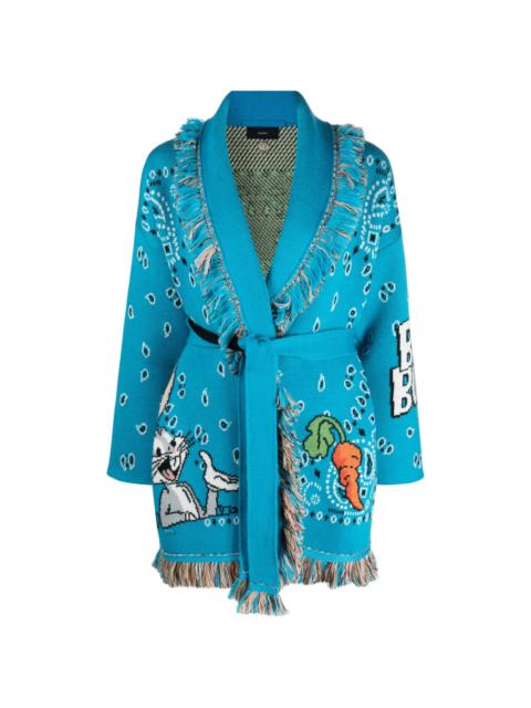 Alanui Bugs Bunny Bandana jacquard cardigan