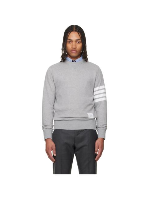 Thom Browne Gray Classic Loopback 4-Bar Sweatshirt
